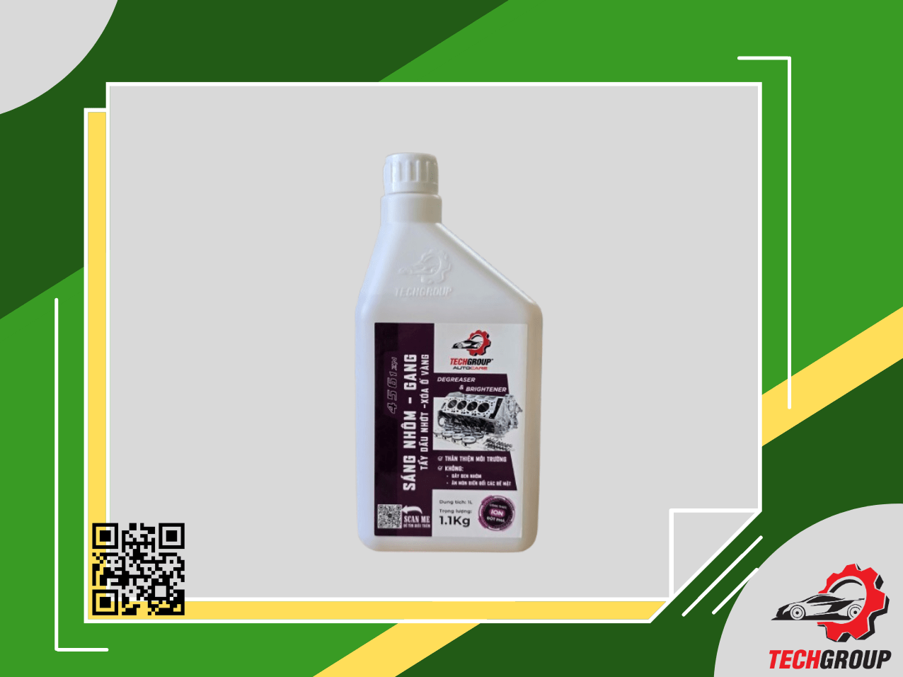 Dung dịch tẩy dầu nhớt, ố vàng, sáng nhôm Techgroup 4561 ZN - 1 Lít